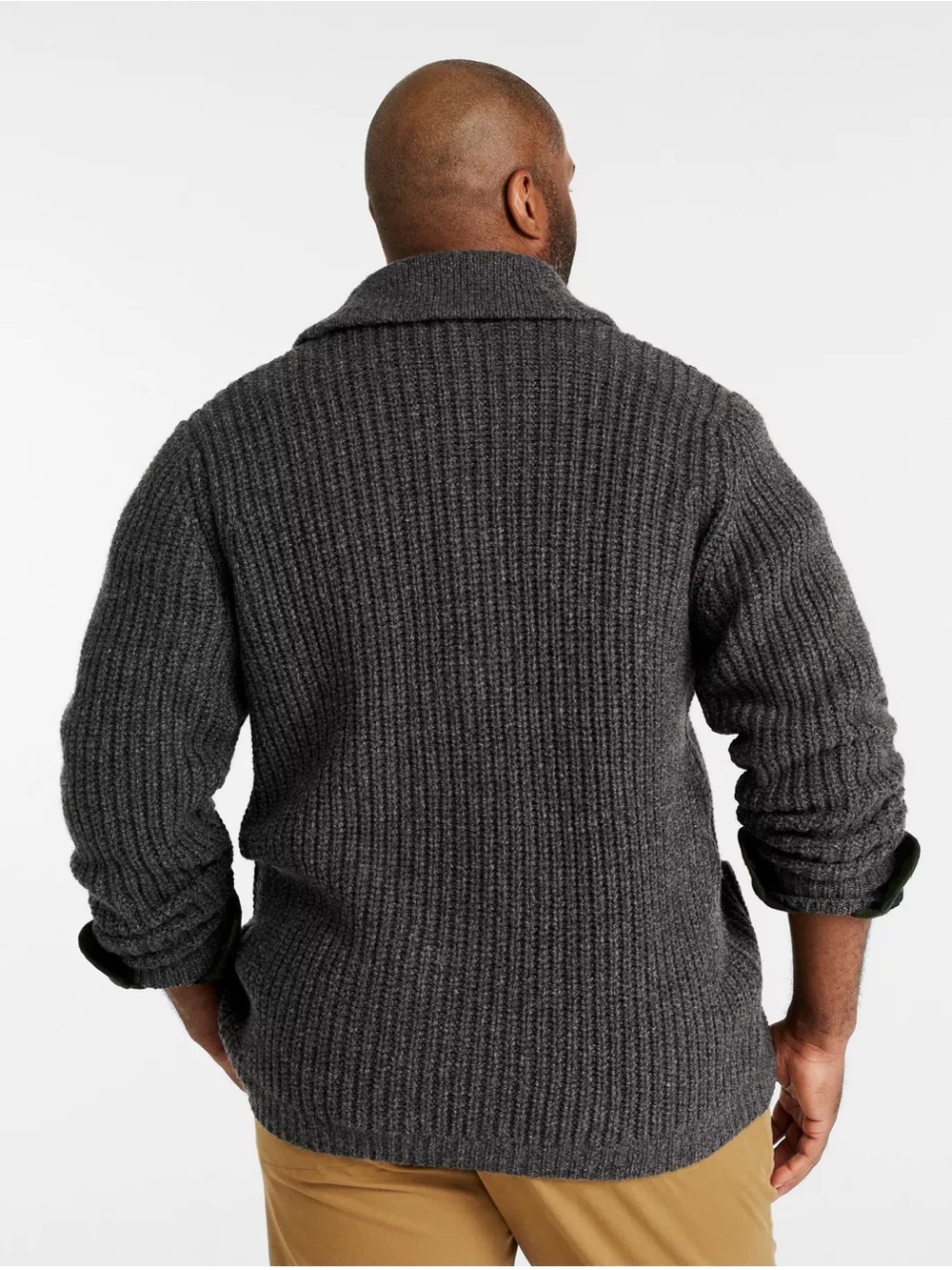L.L.Bean Classic Ragg Wool Men's Fall Cardigan - Picture 5 of 10